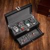 Elegant Wooden Watch Casket Multi-layer Jewelry Storage Double Layer Organizer with Cufflink & Ring Boxes High-Grade Watch