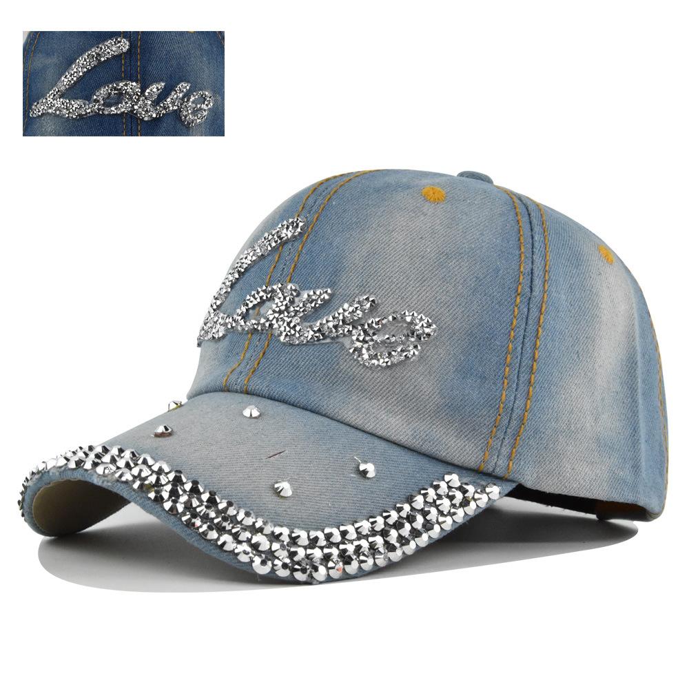 

Блестящая ковбойская шляпа Украшения Бейсболка Отверстия Шляпа с утиным козырьком Солнцезащитный козырек Light Blue