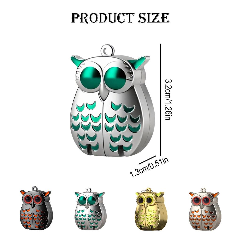 Owl Keychain Nail Clippers, Stainless Steel Foldable Mini Nail Clippers, 2-in-1 Ultra-sharp Foldable Owl Nail Clippers with Nail File
