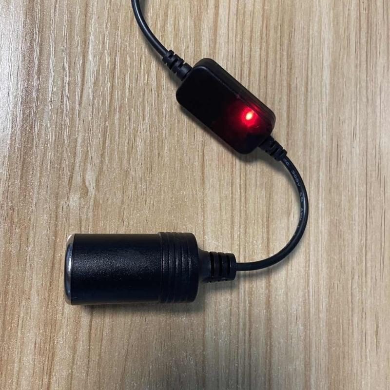 USB to Car Cigarettes Lighter Female Socket Boost Cable Adapter Cord Wire Transform 5V to 12V for Car Electronics