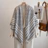  Luxury Brand Winter Women's Cashmere Scarf - Abstract Printed Tasseled Shawl Wrap, Pashmina Bandana & Elegant Poncho