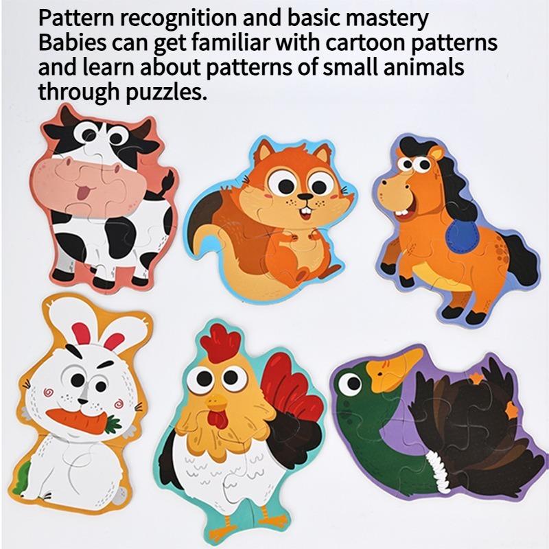 1PACK Children's 6-in-1 Portable Large Piece Puzzle Baby 3 to 6 Years Old Gift Box Early Education Educational Toys