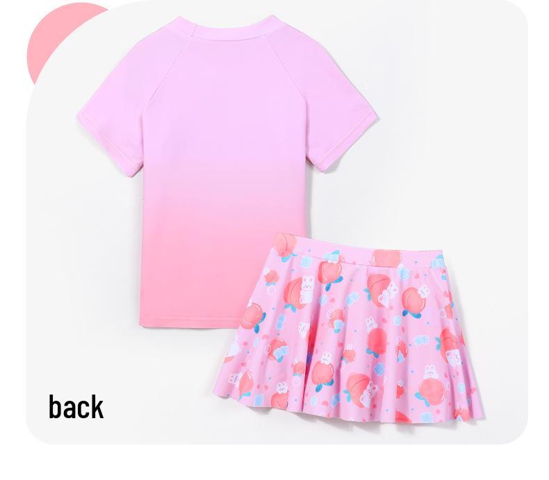 2026 Nieuwe Sneldrogende Gesplitste Zwempak Set voor Meisjes, Zwemkleding met Zonbescherming voor Leeftijden 7-12