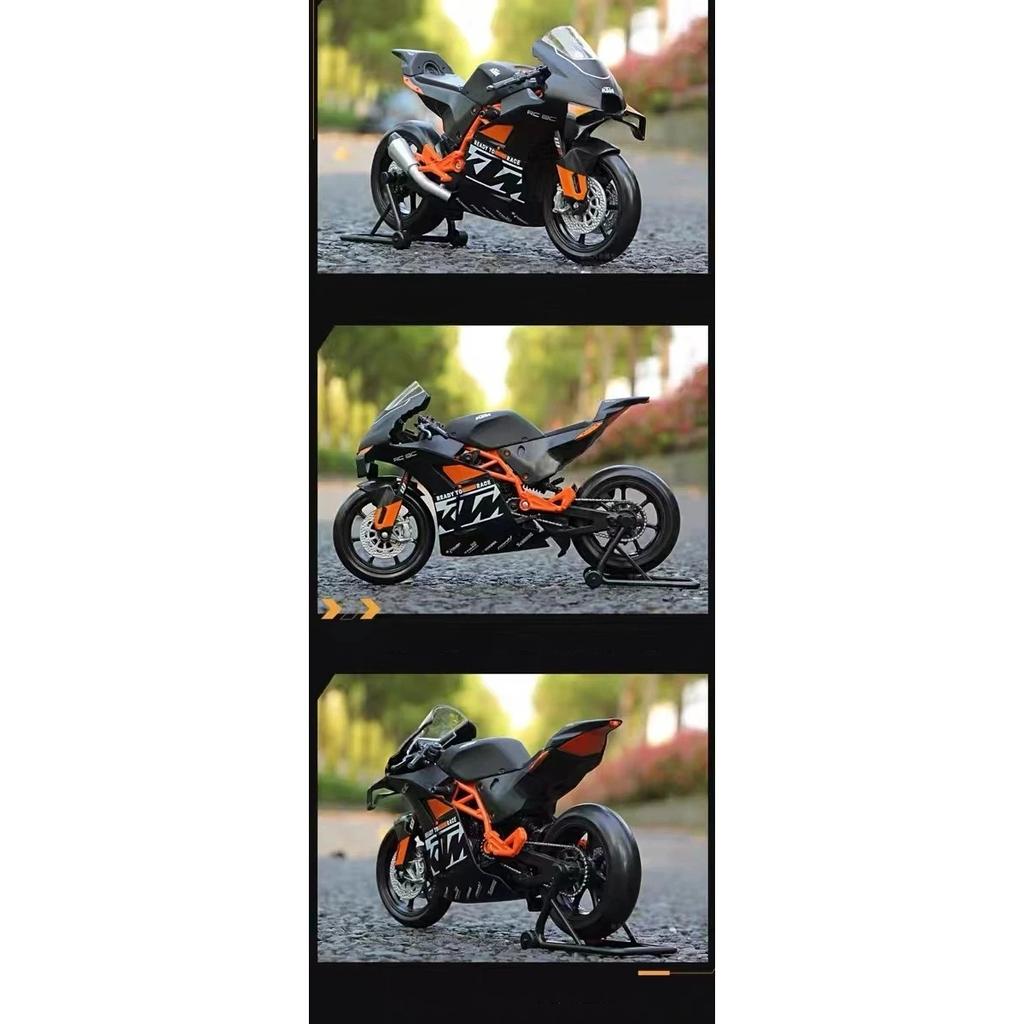 Welly 1/12 KTM RC 8C Alloy Race Motorcycle Model Diecasts Toy Simulation Metal Street Toys Car Collectibles Childrens Gifts