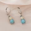 Fashion Long Dangle Earrings Vintage White/Blue Imitation Fire Opal Geometric Drop Earrings For Women Accessories Zircon Gifts