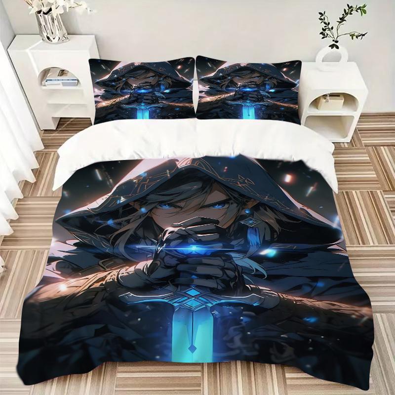 3pcs Award Winning Knight Print Bedding Set (1 Cover + 2 Pillowcases, Without Inserts), This Printed Bedding Set Is Soft and Comfortable, Su