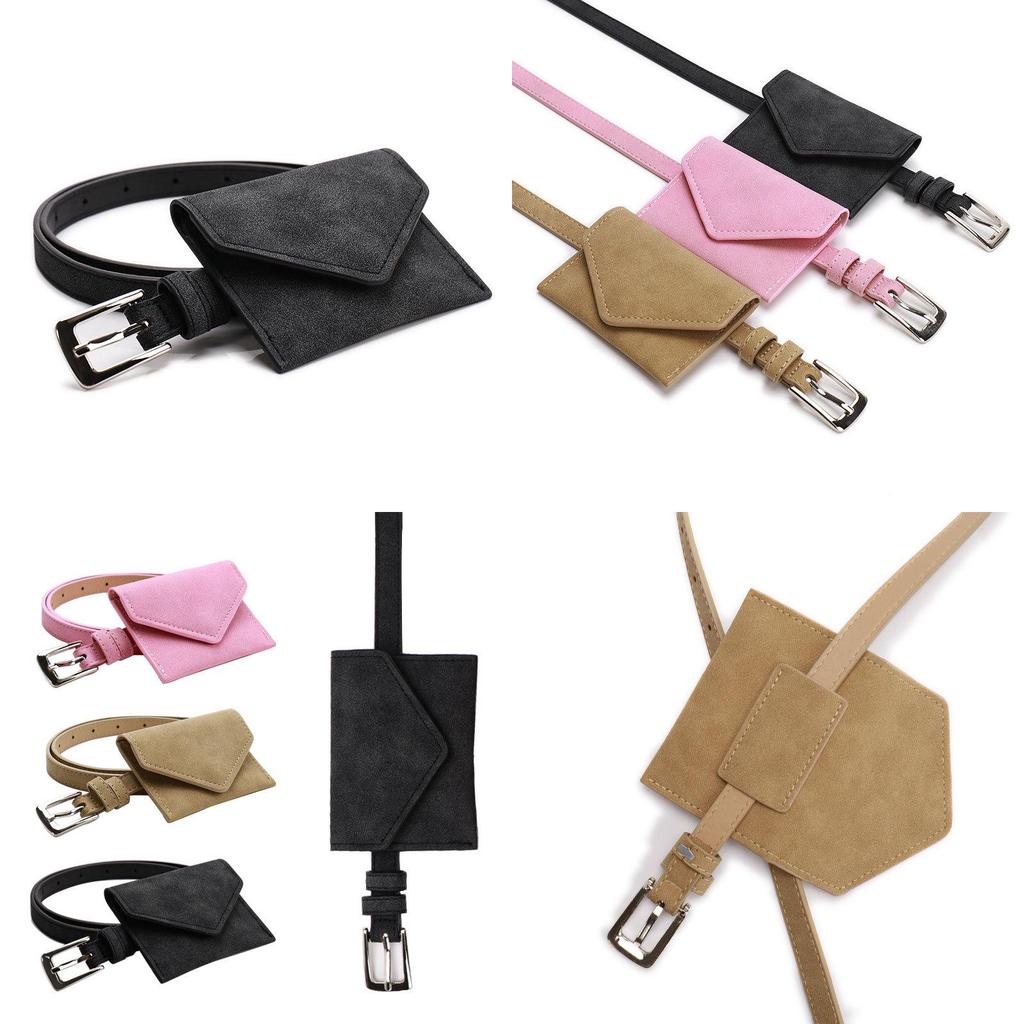 Womens Suede Waist Pouch With Solid Color Design For Chic Office And Casual Outfits