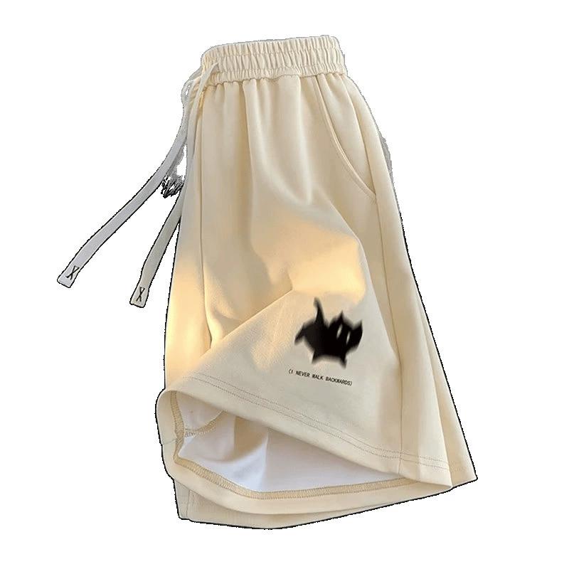 Shorts, Men's Summer Printed Sports Pants, Trendy Loose Fitting Couple's Versatile Casual Five Quarter Pants