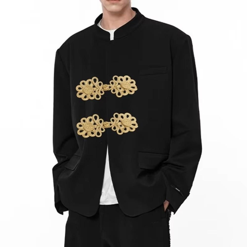 Golden Chinese Knot Buttons Handmade Tang Suit Buttons Cheongsam Buttons  Cheongsam Making