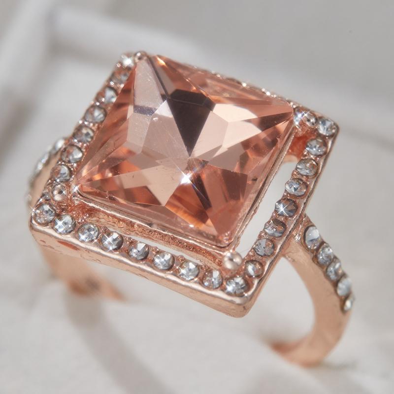 Fashionable and Elegant Square Inlaid Zircon Women s Ring, Suitable for Brides  Engagement, Wedding Parties,  Gifts 6