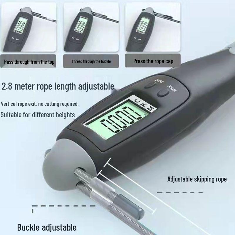 Electronic Skipping Rope for Fitness and Exercise - Suitable for Middle and Primary School Students with Steel Wire Rope