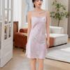 [Crystal Card] Celebrity Dreamy Pink Romantic Home Sexy Ice Silk Spaghetti Strap New Pure Nightdress