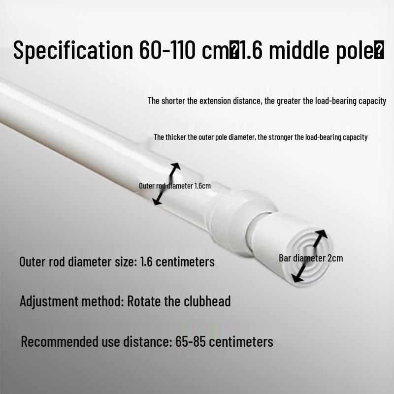 Stanzfreie Teleskop-Vorhangstange für Türen, Küchen, Kleiderschränke, Duschen und zum Wäschetrocknen