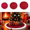 Knitting Christmas Tree Skirt Christmas Decoration Supplies Red White Color Knitted Christmas Tree Skirt 62cm Reusable