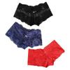 Sexy Spitzen-Boxer-Slips für Damen in Übergröße mit mittlerer Taille - Baumwollzwickel, Ausgeschnitten, Leicht, Atmungsaktiv, Unifarben