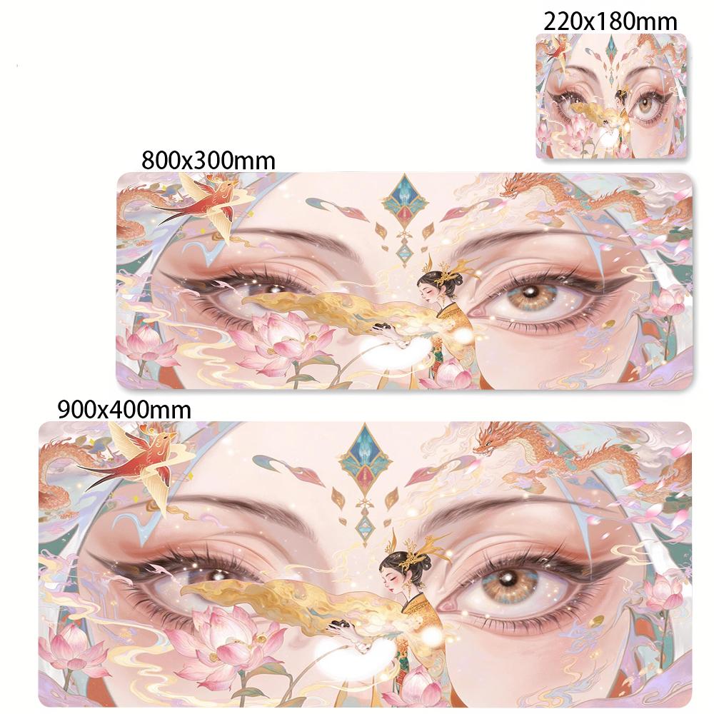 Surface for Computer Mouse Pad Large Gamer Mousepad Color Anime Carpets Girl Eyes Desktop Mat Gaming Mats Playmat Xxl Table Pads