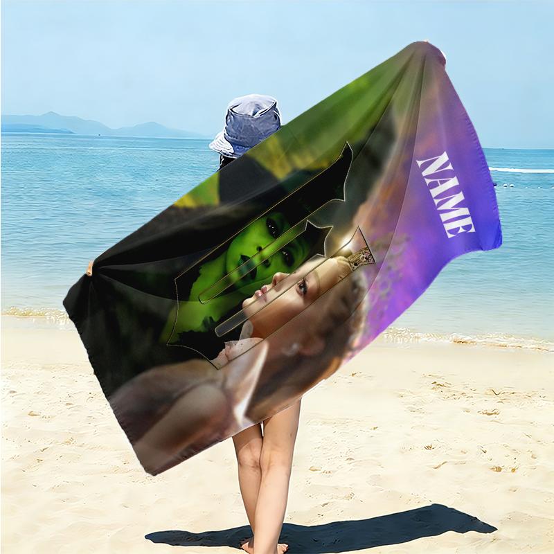 Personalized Magic Sisters' Silhouette Beach Towel Microfiber Beach Towel Thin Absorbent for Beach Swimming Yoga Bath Sports. 0910262