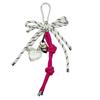 Colorful Knitted Heart Bow Keyring Phone Bag Charm with PU Cord