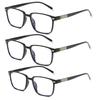 3 Sets of Fashionable Glasses Black Frame with Gold Accents+1.00 To+2.00 Degrees Suitable for Computers and Daily Use