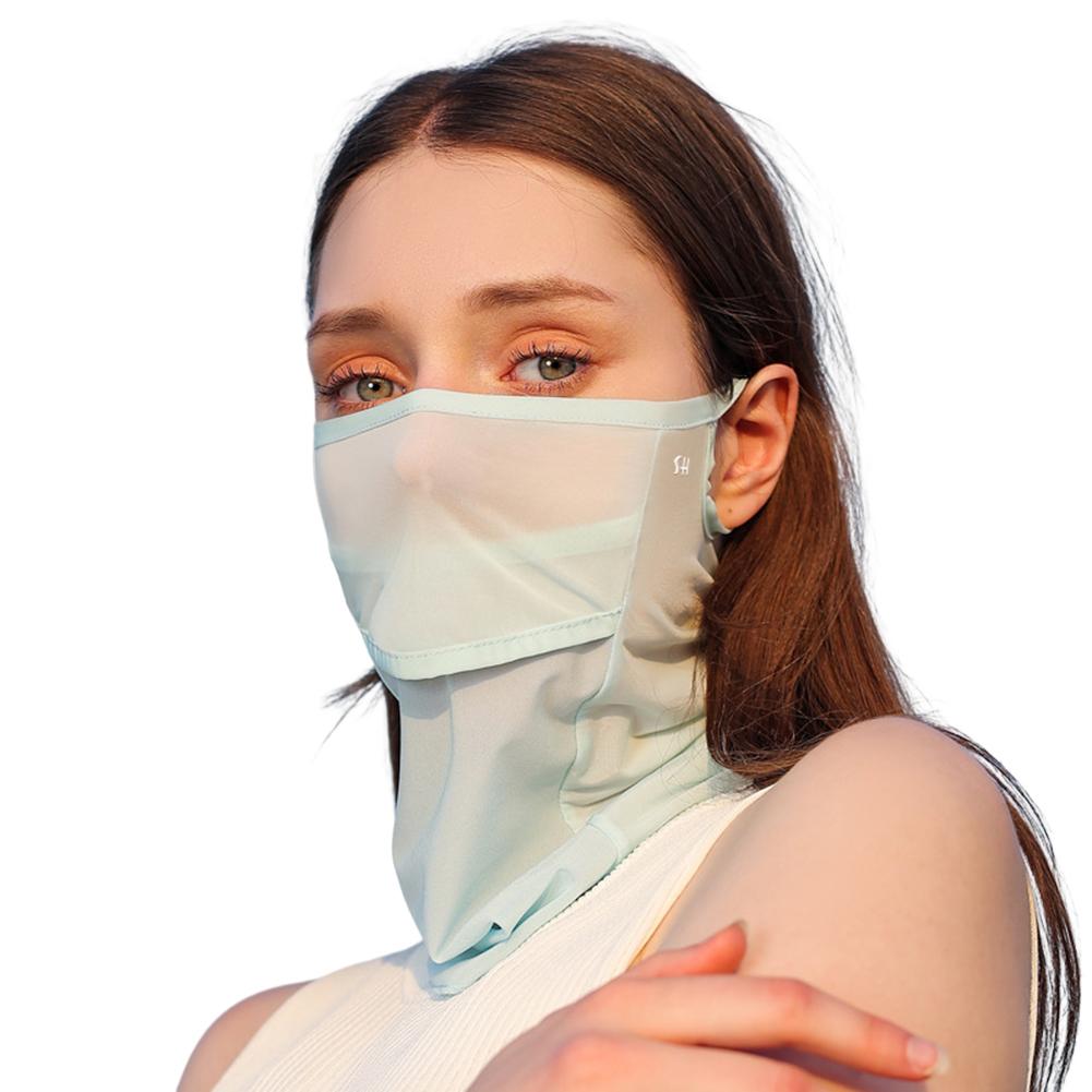 Ice Silk UV Sun Protection Mask Breathable Sports Bandana Soft Adjustable Anti Ultraviolet Thin for Summer Outdoor Activities