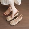 1040-2 French Gentle Flat Flower Ballet Single Shoes Women'S Retro One-Buckle Mary Jane Shoes