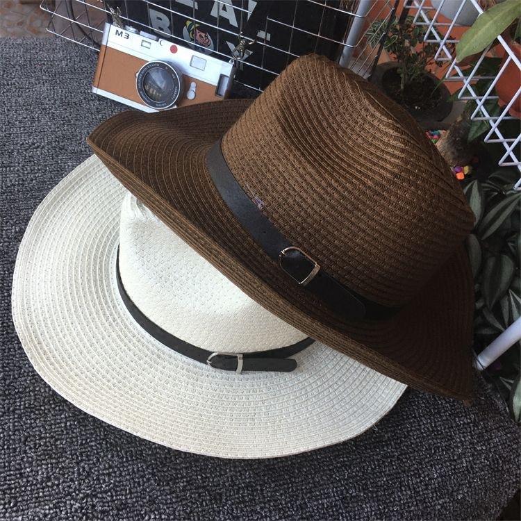 Cappello da cowboy da uomo Cappello di paglia spagnolo da donna Cappello parasole estivo da viaggio a tesa larga Cappello da spiaggia intrecciato pieghevole