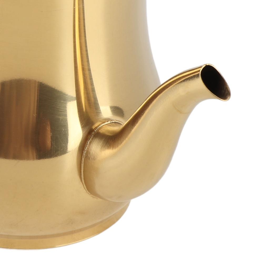 500ml Capacity Coffee Tea Kettle Mesh Filter Stainless Steel Stainless Steel Tea Pot Gold Tea Pot with Filter Kitchen Use