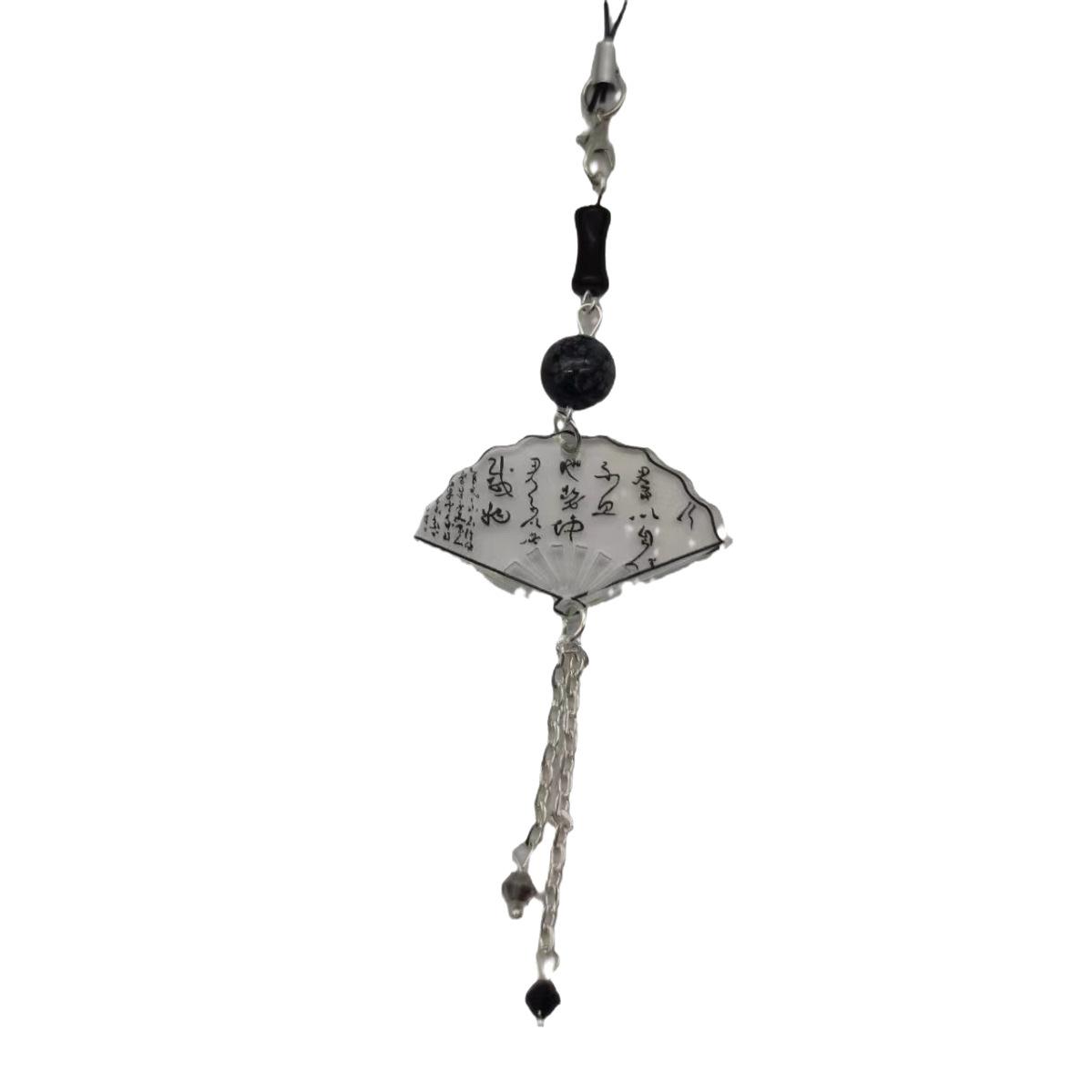

Mobile Phone Keychain Bag Charm Fan Shape Accessory Lightweight Durable Material Portable Design for Everyday Use One Size