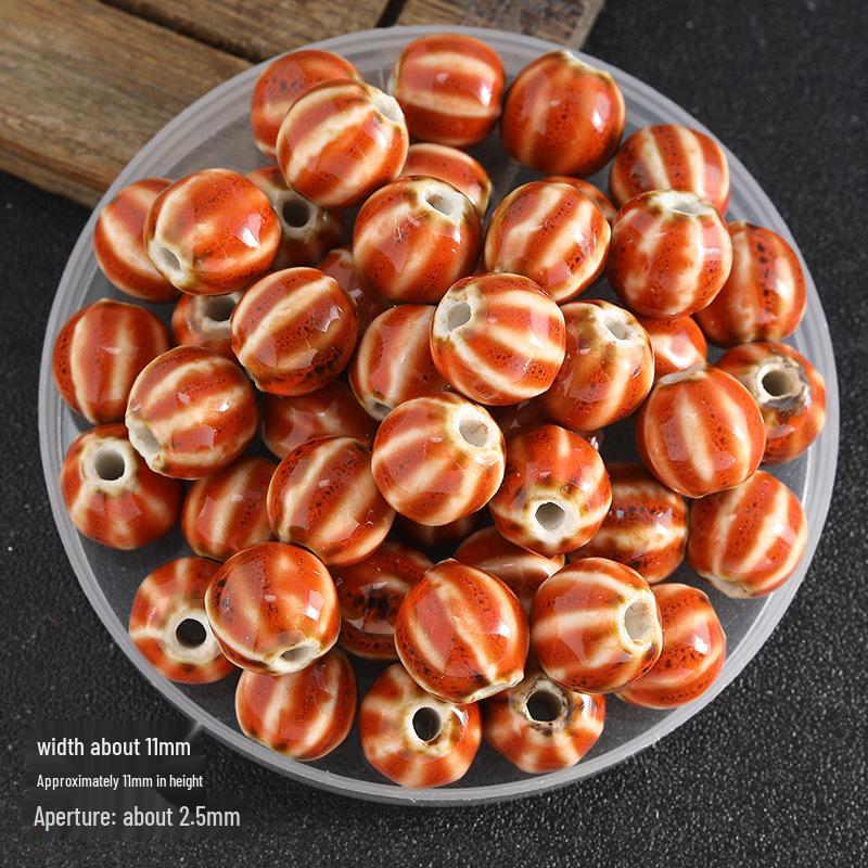 DIY Flower Glaze Watermelon Ceramic Beads – Loose Porcelain Beads for Jewelry, Clothing Accessories, Bracelet & Necklace Crafts
