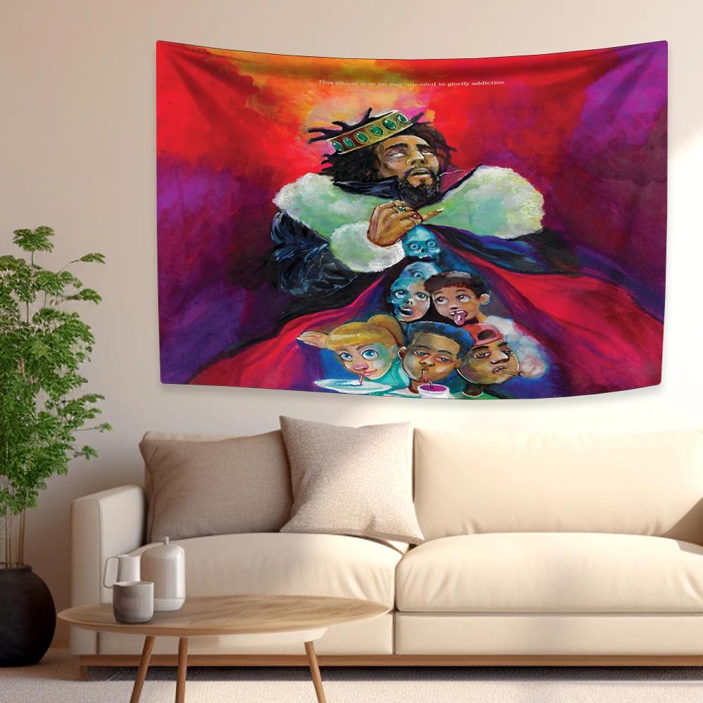 J Rapper Tapestry Coles Pop Music Flag Home Decoration Aesthetics Bedroom Dorm Party Backdrop Concert Decor Fans Gifts