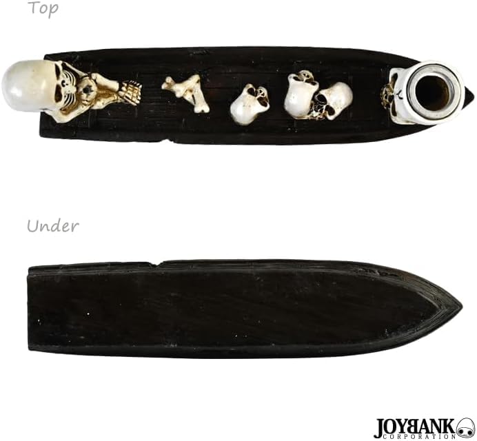 Mode de la Casa Incense Set, Skeleton Ship, Incense Holder, Stand, Agarwood, Smoke, Interior, Cone and Stick, Skull Design