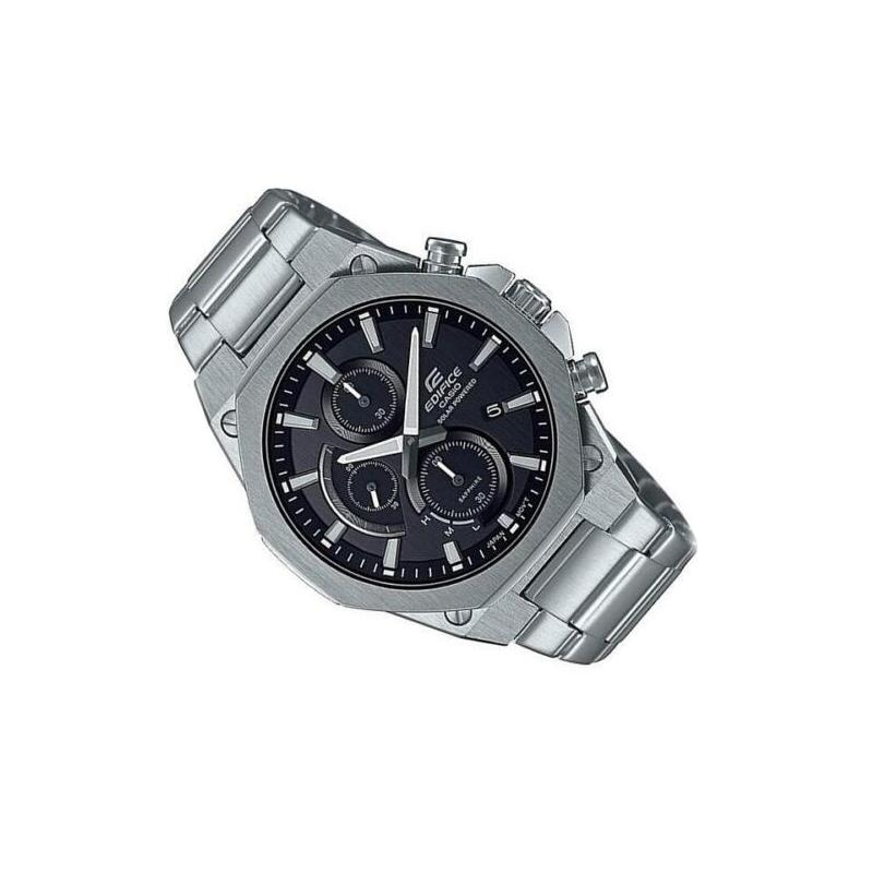 Casio EDIFICE Sports Street Slim Waterproof Solar Quartz Movement Stainless Steel Strap Japanese and Korean Watch Men's Watch Black Dial EFS-S570D-1A