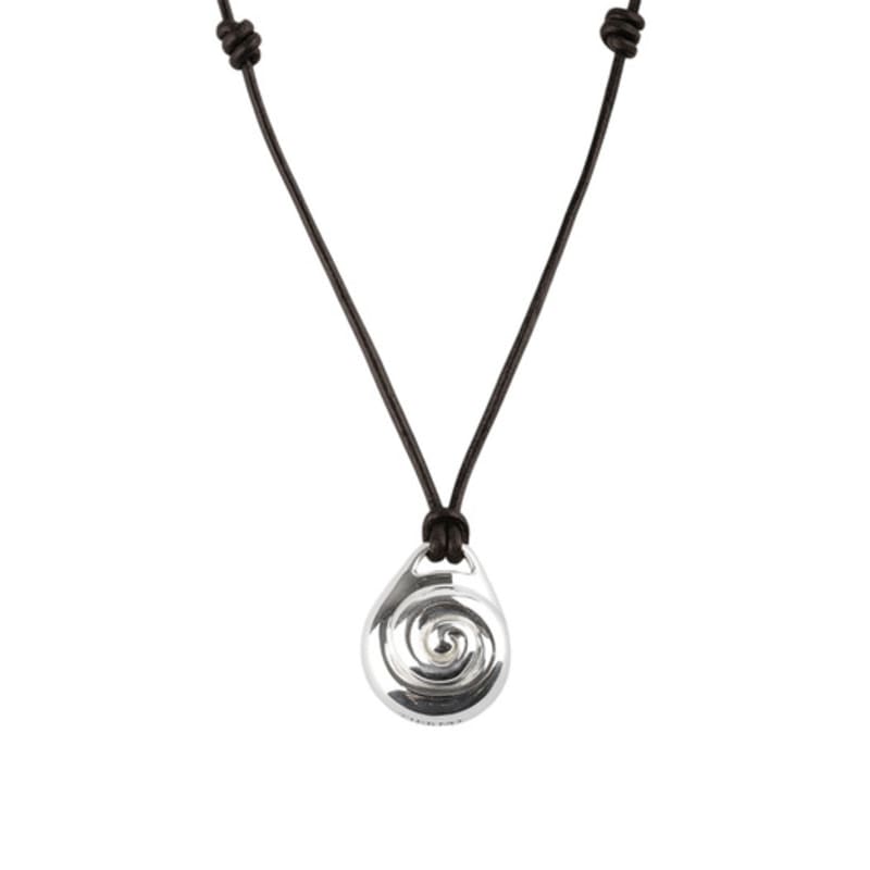 TIERNO N.024/SHELL LEATHER NECKLACE_BROWN