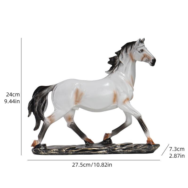 Sculpture de cheval vintage en résine style chinois, décoration de maison pour chambres, bureaux et bureaux, objets de collection d'art