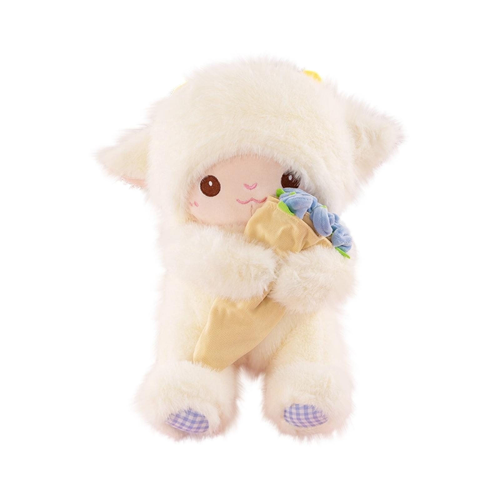 

Plush Lamb Holding Rose Bouquet Stuffed Animal Soft Toy Pillow for Sleeping and Decoration Suitable for Valentine s Day and Birthday Gifts 26cm One Size синий