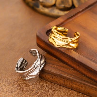 Temperament Irregular Opening Ring Women's Niche Light Luxury Stainless Steel Ring