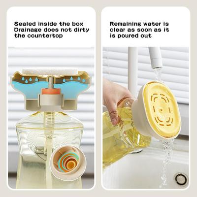 Dish Soap Dispenser and Sponge Holder Soap Liquid Pump Dispenser Kitchen Detergent Press Box Suitable for Kitchen and Bathroom