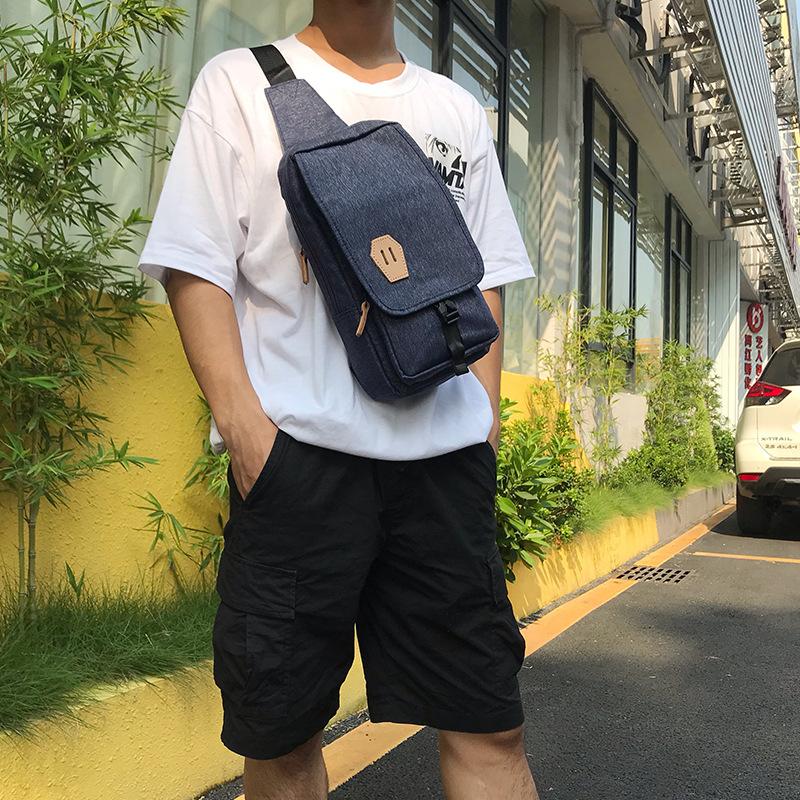 

Simple Chest Bag for Men, Oxford Cloth Waterproof Shoulder Bag, Casual and Fashionable Crossbody Bag, Multi-purpose Commuting Bag джинсовий синього кольору