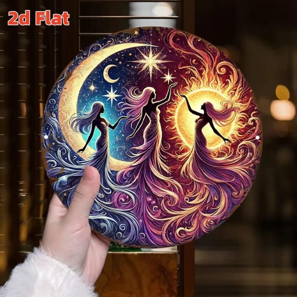 Women in Cosmic Dance Sun Moon Wall Art Astronomy Astrology Lovers Indoor Outdoor Decoration Poster