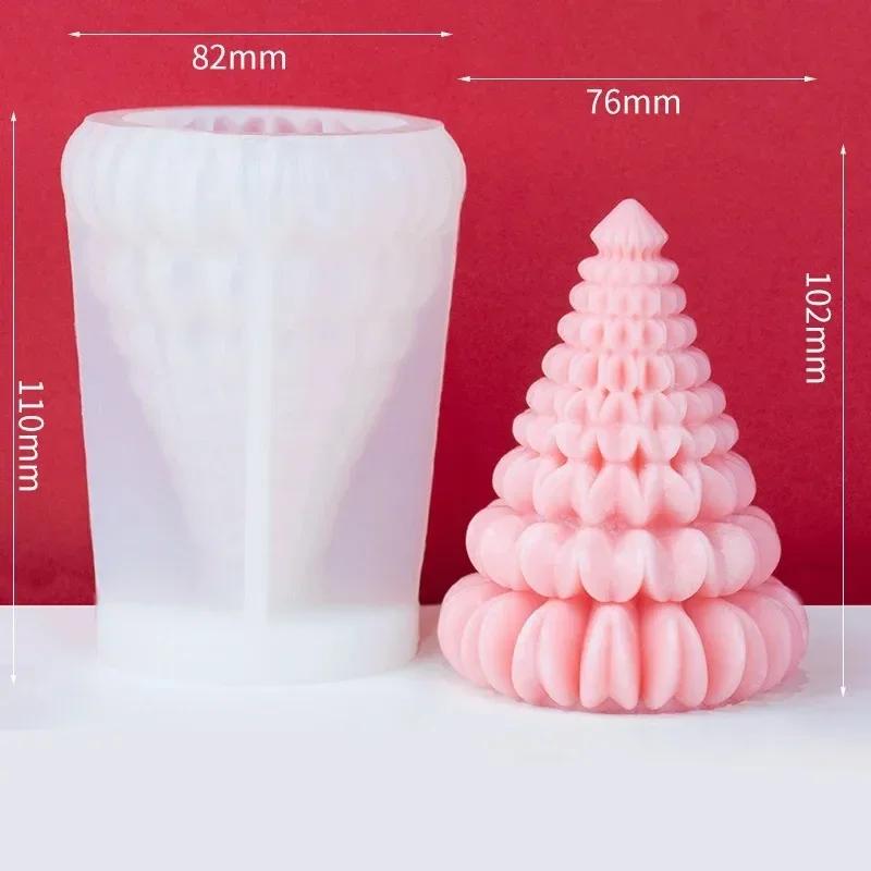 1-20PCS Christmas Tree Silicone Candle Mold Diy Plaster Aromatherapy Candle Mold Handmade Soap Mold Christmas Decoration