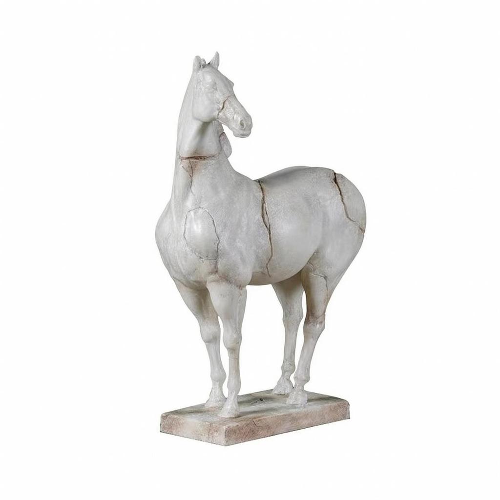 Horse Figurine with Base Rustic Decor Distressed for Living Room