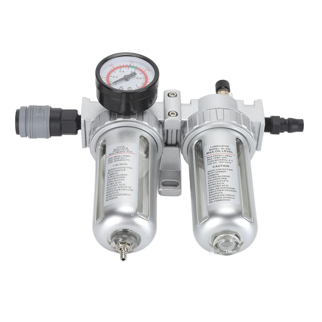  Filter Pressure Regulator 1/4 Inch Aluminum Alloy PC and Plastic Compressed  Filter