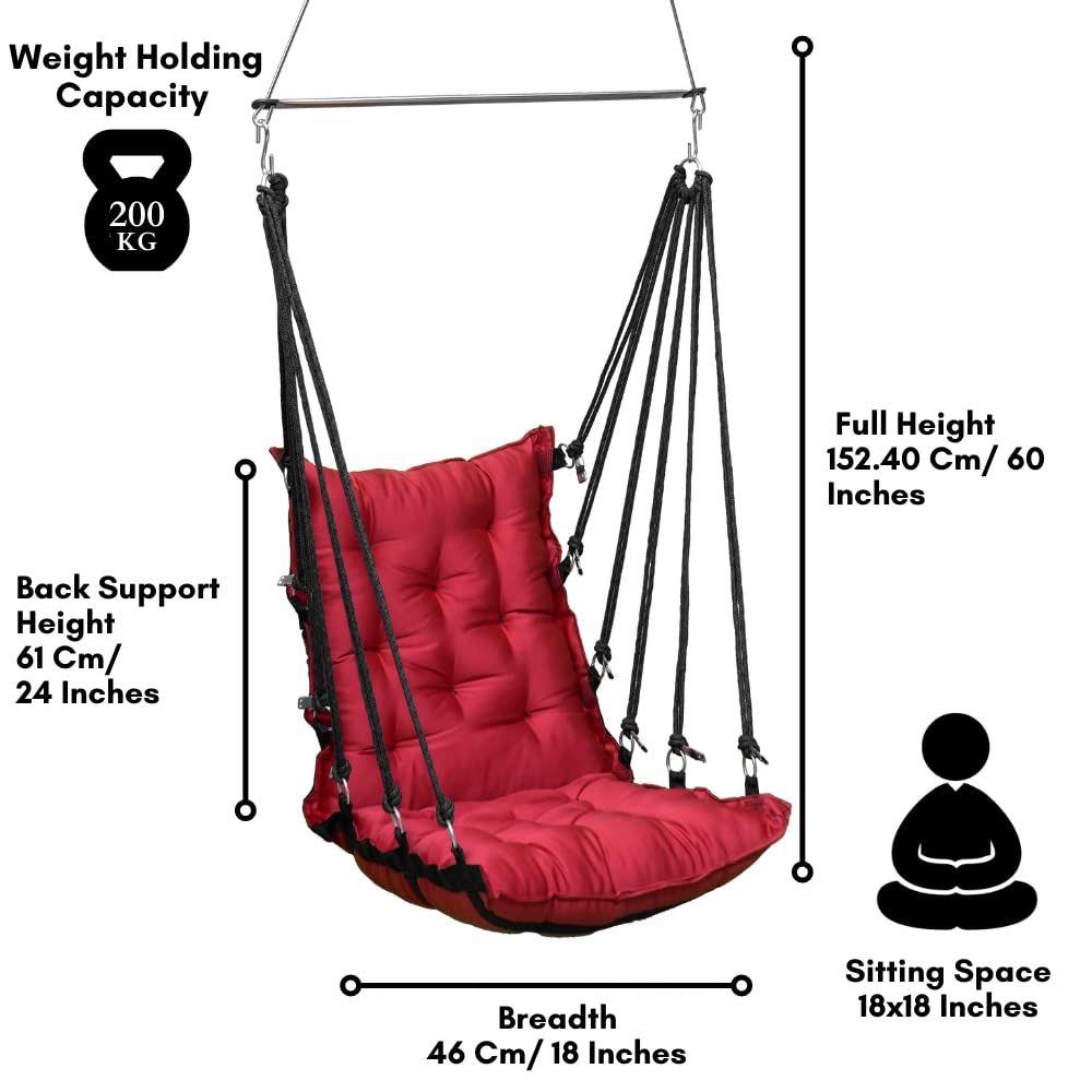 Large Soft Leather Velvet Hammock Hanging Cotton Swing Chair/Jhula For Adults For Indoor/Outdoor, Home, Balcony,,200 Kgs