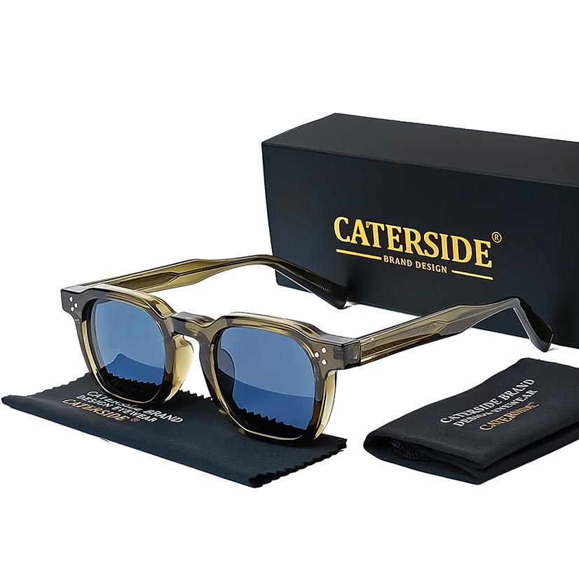 CATERSIDE Thick Frame Sunglasses - CP Pin Core & UV400 Protection - Retro Style Brand Design Unisex Sunglasses CP Pin core