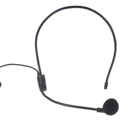 Guia de microfone de fone de ouvido montado na cabeça com plugue de 3,5 mm para palestra, discurso, microfone de fone de ouvido