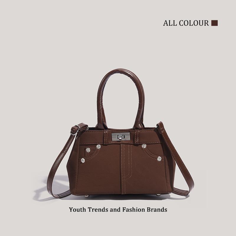 

Autumn and winter retro handbag niche versatile matte texture oblique span simple коричневый