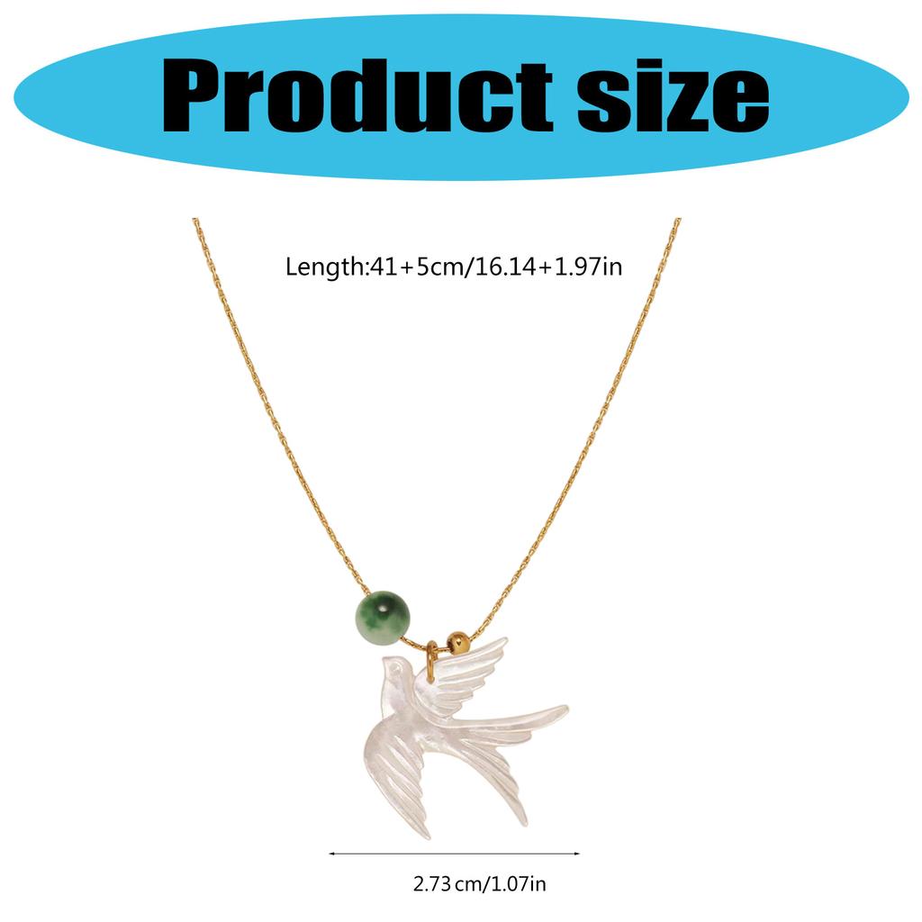 Elegant Swallow Bead Necklace New Chinese Style Clavicle Chain User Friendly Alloy Resin Jewelry for Women Daily Wear