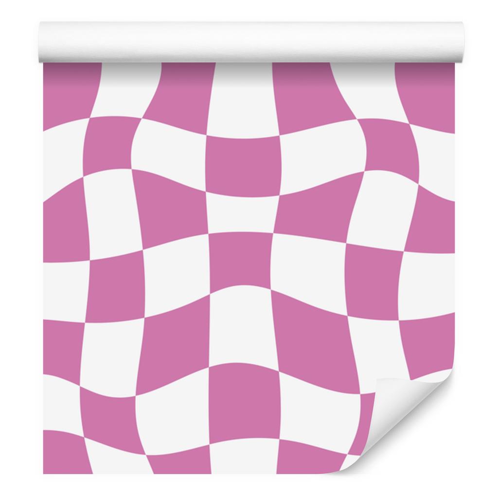 Wallpaper Casual Checkerboard White and Purple 50x1000
