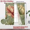Set Of 2 Flat Printing Curtains Without Rod Floral Elegance Design Valentine Is Day Holiday Digital Curtain Polyester