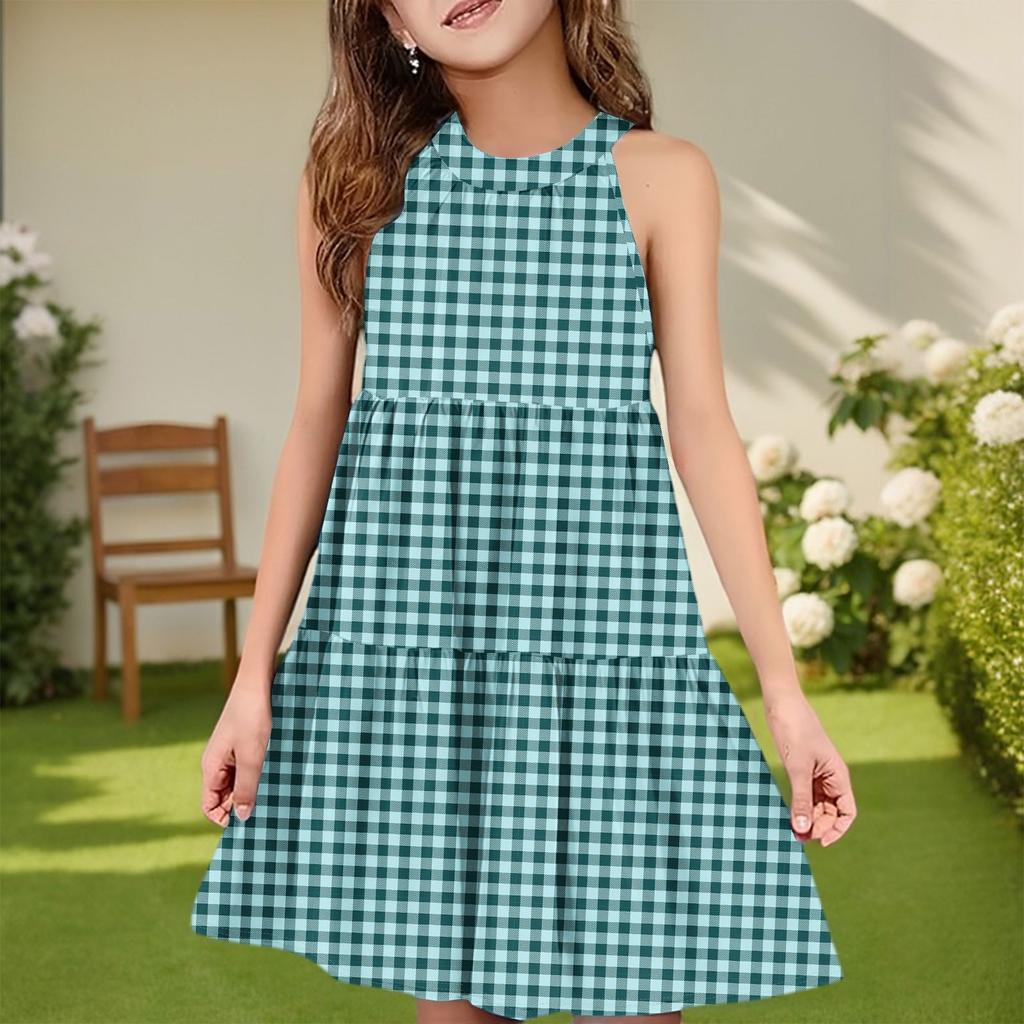 Children's Summer Casual Fashion Round Neck Sleeveless  Dress